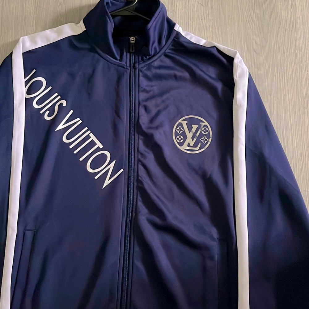 Blue custom Louis Vuitton windbreaker